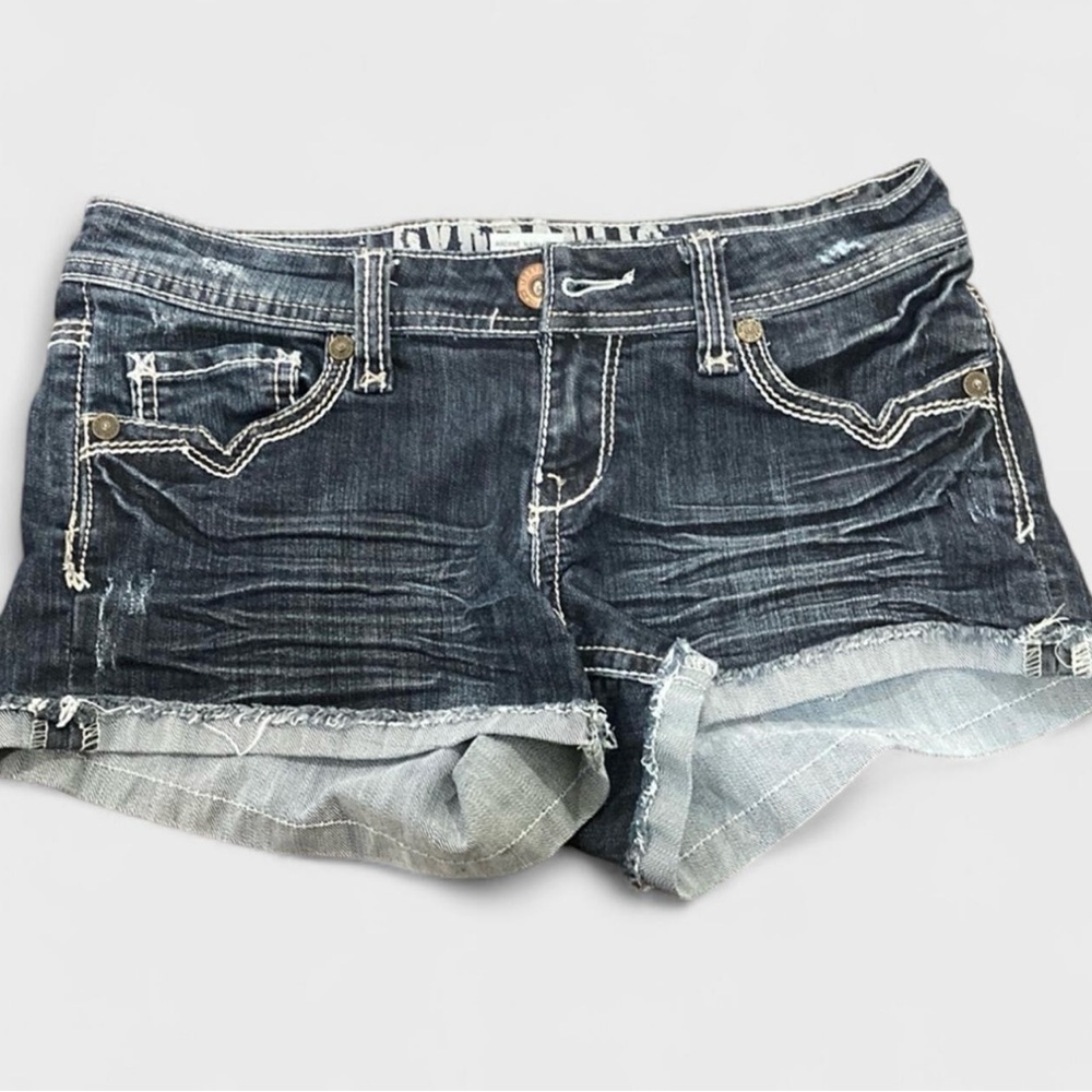 Hydraulic Black Jean Shorts Distressed Frayed Hem